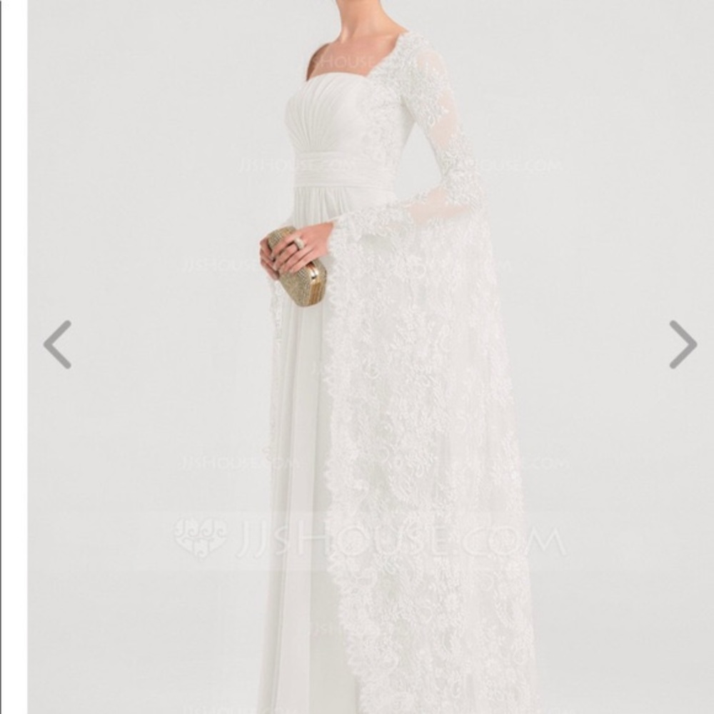 Wedding BOHO, Renaissance-look Chiffon Bridal Gown